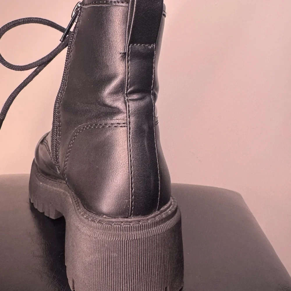 Madden Girl Black Platform Lace-Up Boots